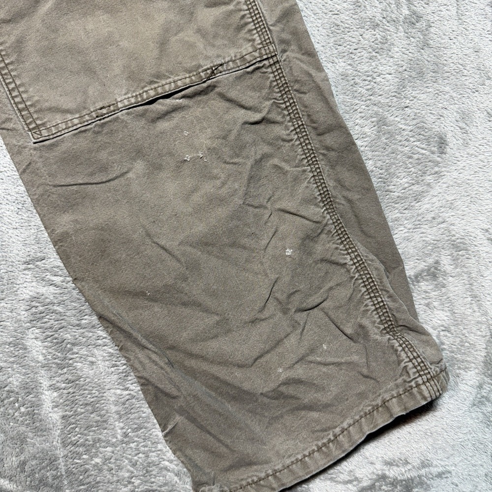 Carhartt B195 LBR Double Knee Canvas Carpenter Work Pants Brown Distressed 36x35 - Picture 13 of 16